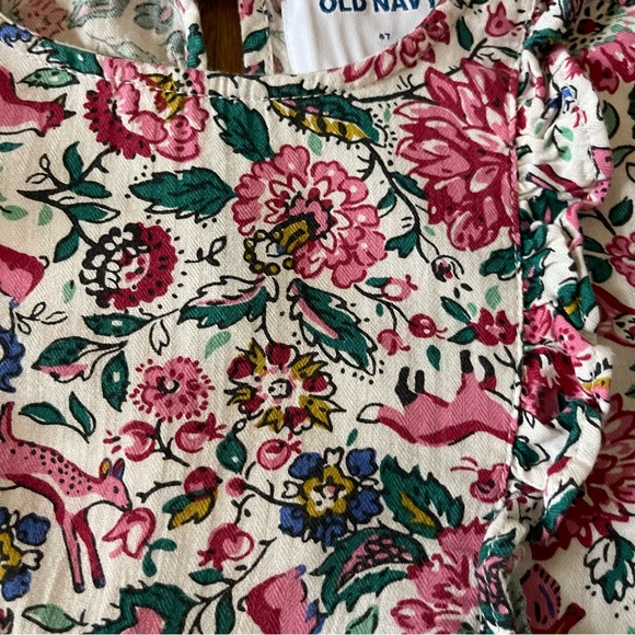 Old Navy Long Sleeve Ruffle Woodland Print Dress with Legging, Size 4T - Picture 7 of 11